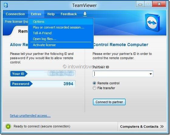 teamviewer remote control without password